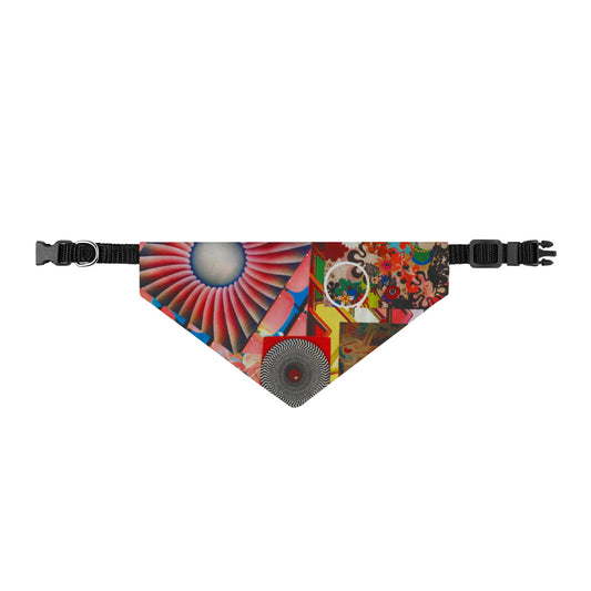 Tempest Collage Artwork Abstract Floral Collage Clip-On Pet Bandana