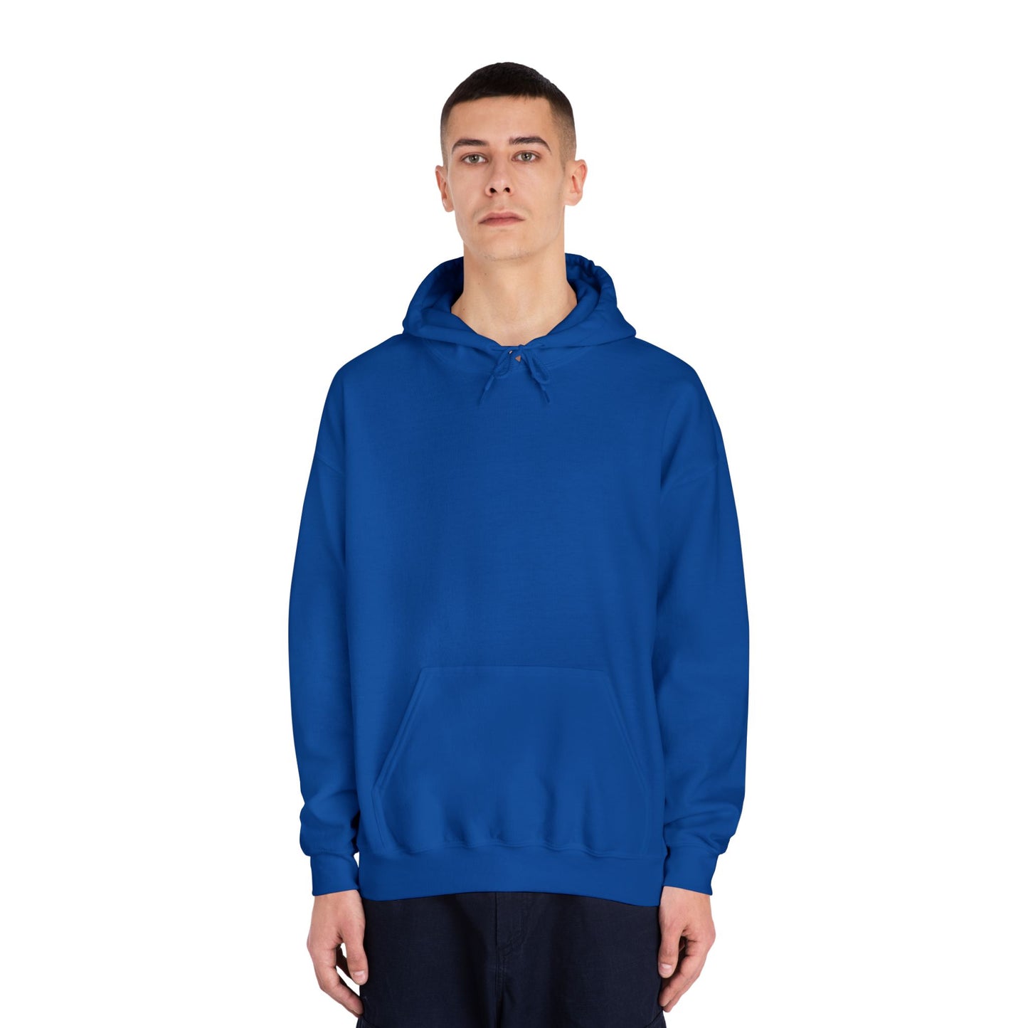 Psychedelic Floral Art Hoodie - Vibrant Blue Flower Collage Back Print