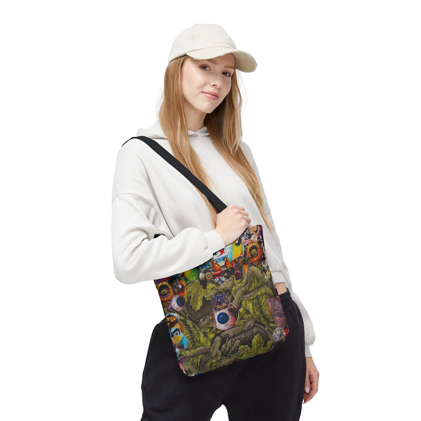 Apoda Print Vibrant Tropical Tote Bag, Eco-Friendly Grocery Bag, Summer Beach Tote, Festival Accessory, Colorful Shopping Bag