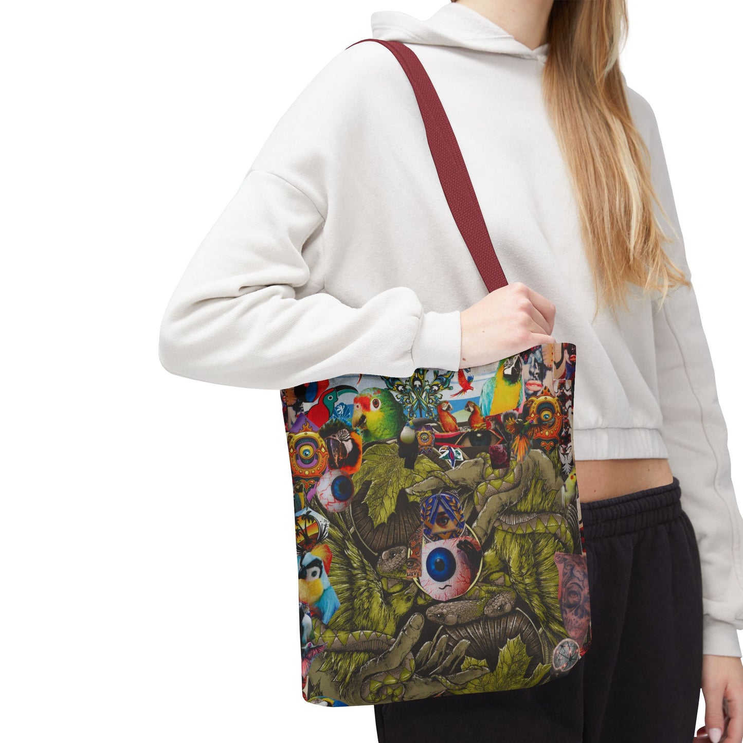 Apoda Print Vibrant Tropical Tote Bag, Eco-Friendly Grocery Bag, Summer Beach Tote, Festival Accessory, Colorful Shopping Bag