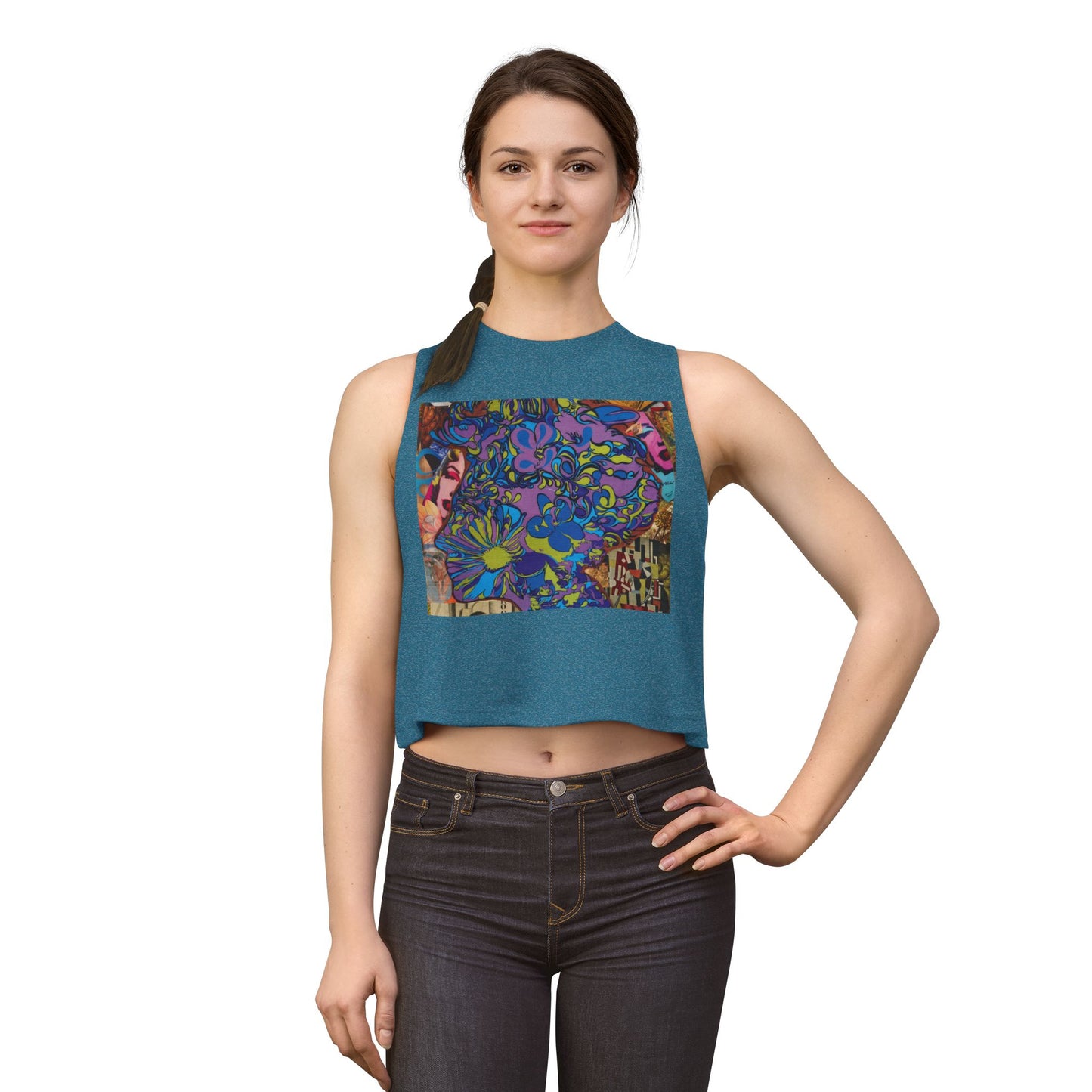 Majesty Psychedelic Crop Top — Women's Retro Boho Festival Tank