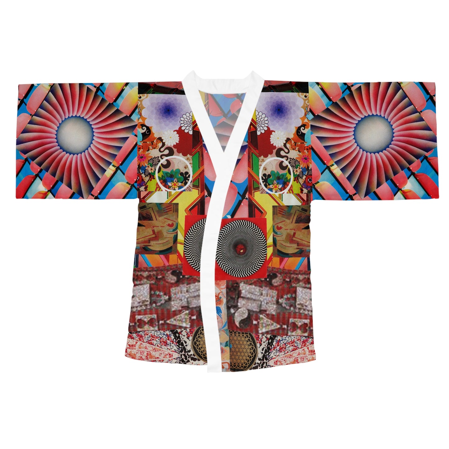 TEMPEST Collage Artwork Floral Kimono Robe — Boho Lounge Cover-Up