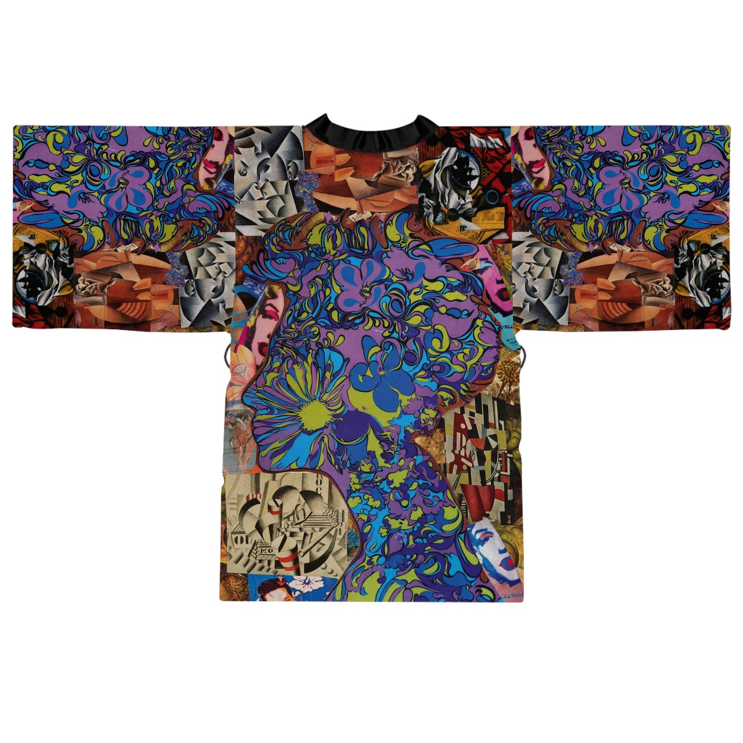 Purple Majesty Artwork Floral Kimono Robe — Boho Lounge