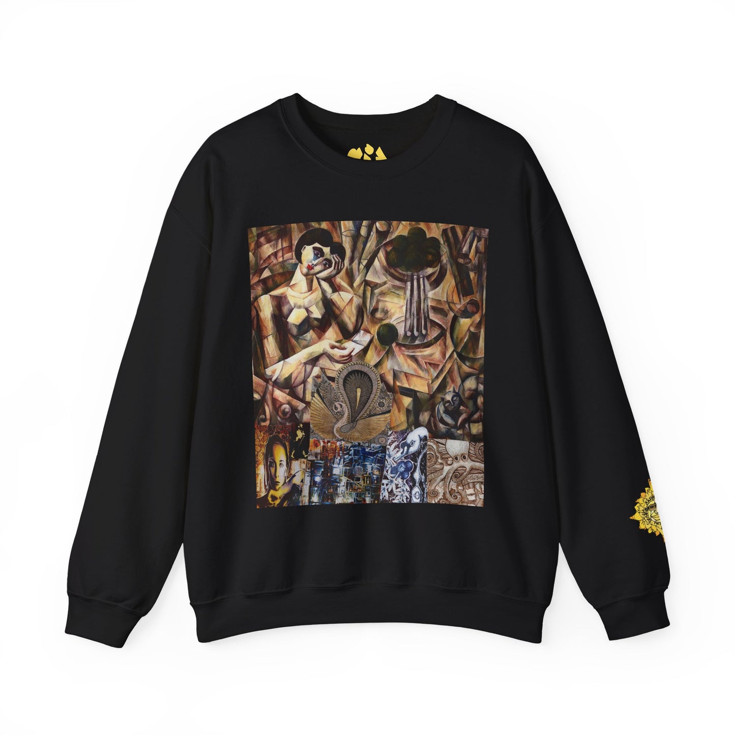Margo Egyptian Collage Crewneck Sweatshirt — Vintage Pharaonic Art Print