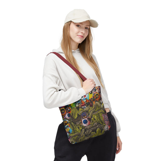 Apoda Print Vibrant Tropical Tote Bag, Eco-Friendly Grocery Bag, Summer Beach Tote, Festival Accessory, Colorful Shopping Bag