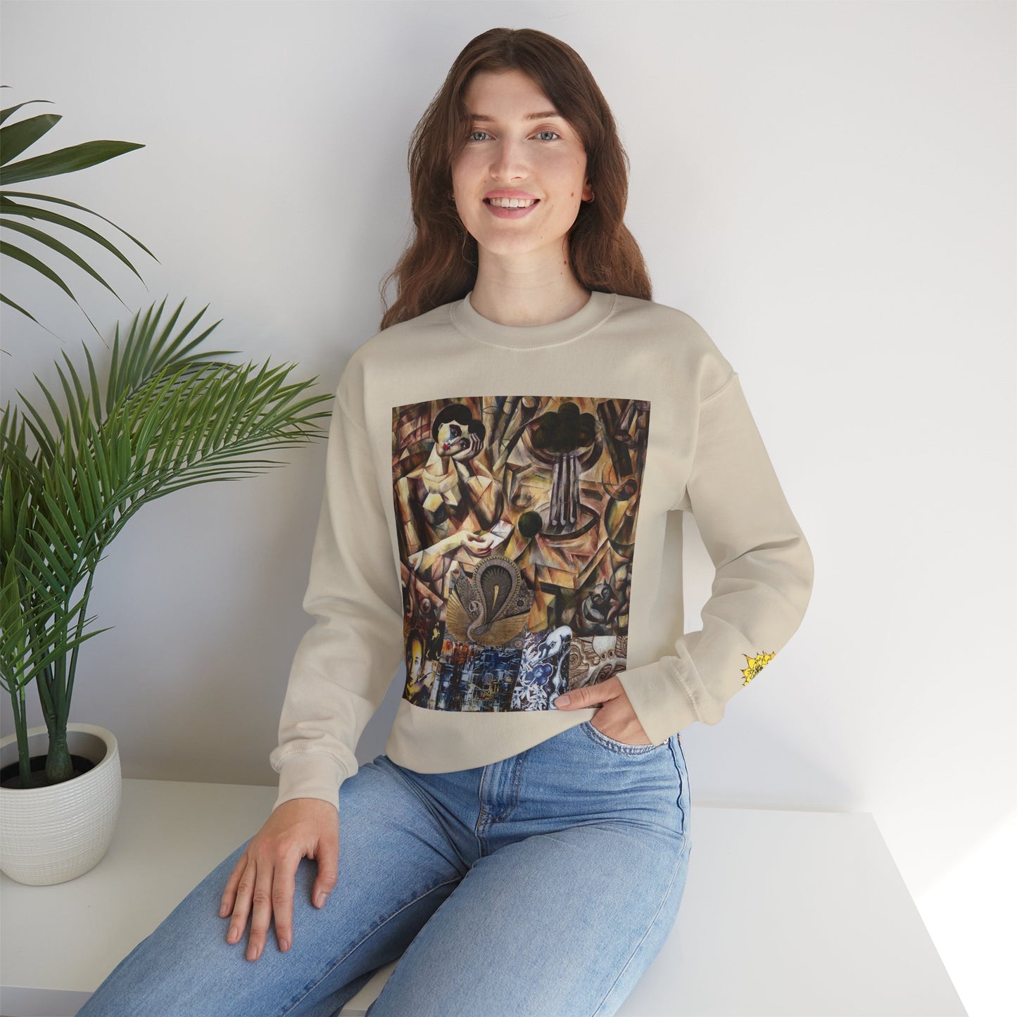 Margo Egyptian Collage Crewneck Sweatshirt — Vintage Pharaonic Art Print