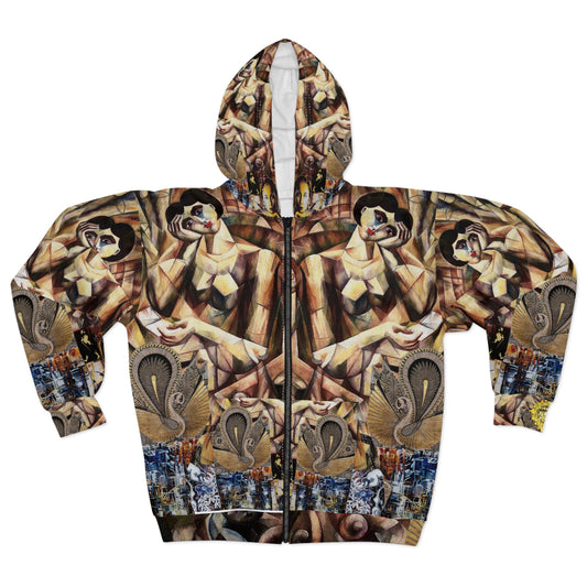 Margot Collage Artwork Zip Hoodie