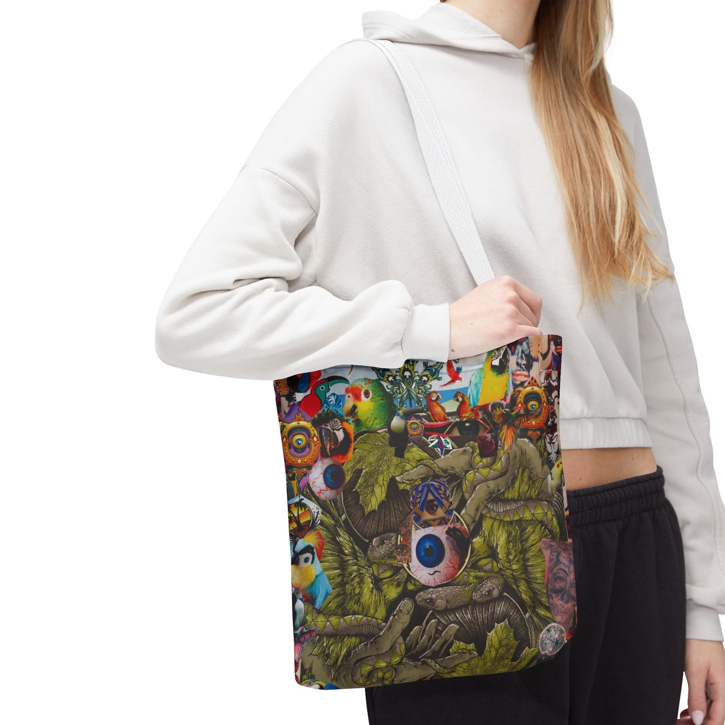Apoda Print Vibrant Tropical Tote Bag, Eco-Friendly Grocery Bag, Summer Beach Tote, Festival Accessory, Colorful Shopping Bag