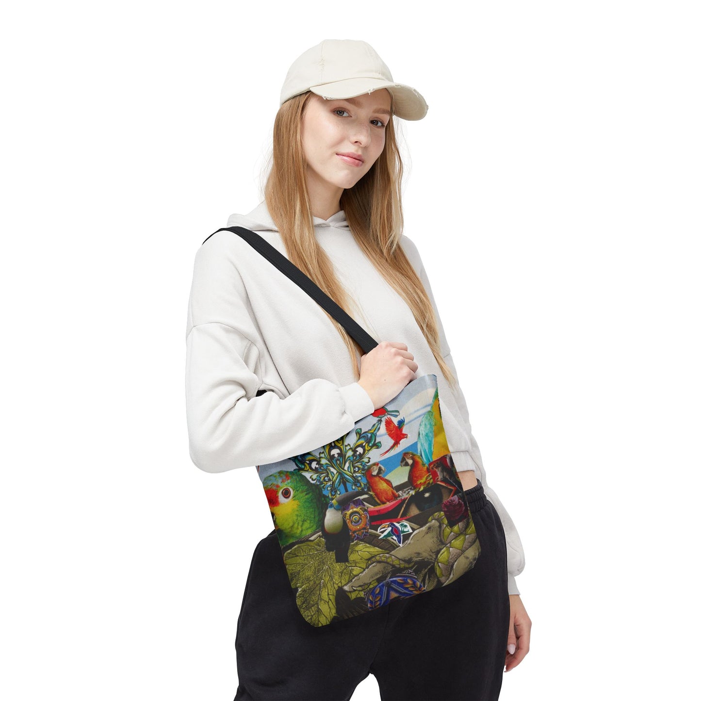 Apoda Print Vibrant Tropical Tote Bag, Eco-Friendly Grocery Bag, Summer Beach Tote, Festival Accessory, Colorful Shopping Bag