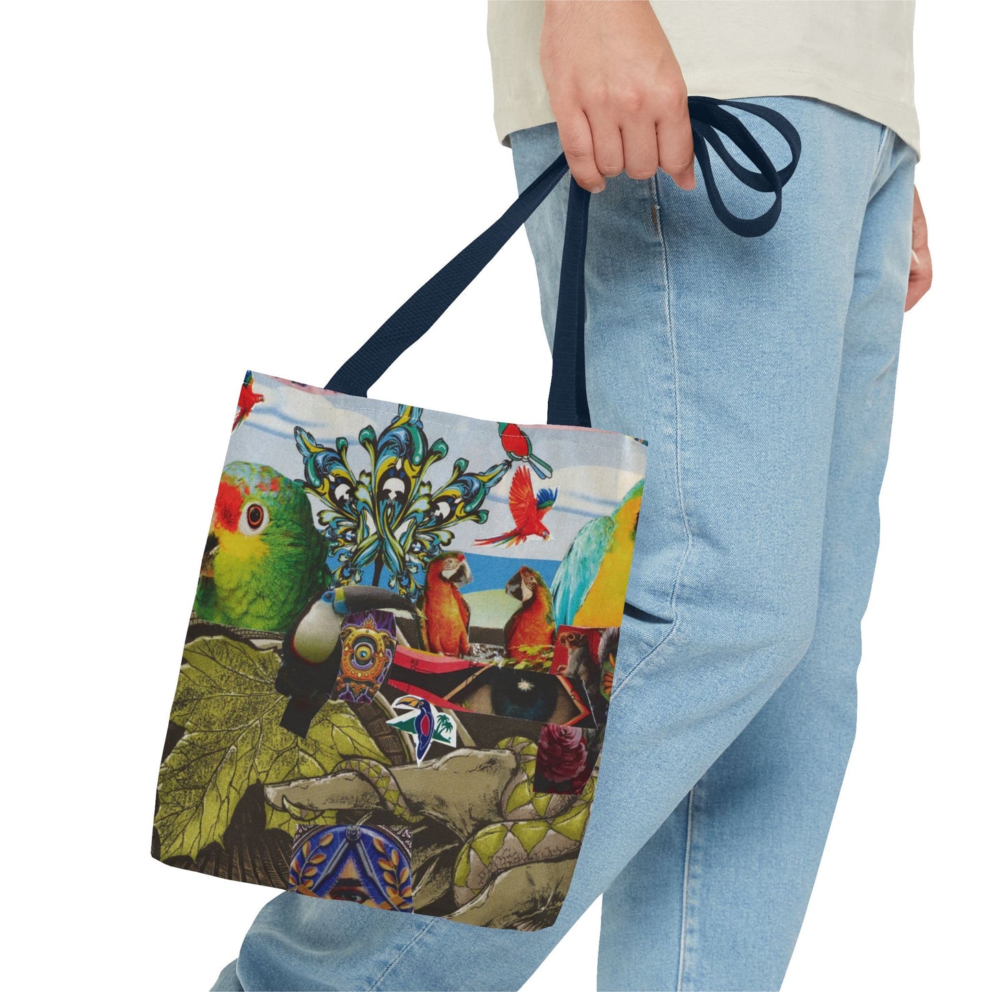 Apoda Print Vibrant Tropical Tote Bag, Eco-Friendly Grocery Bag, Summer Beach Tote, Festival Accessory, Colorful Shopping Bag