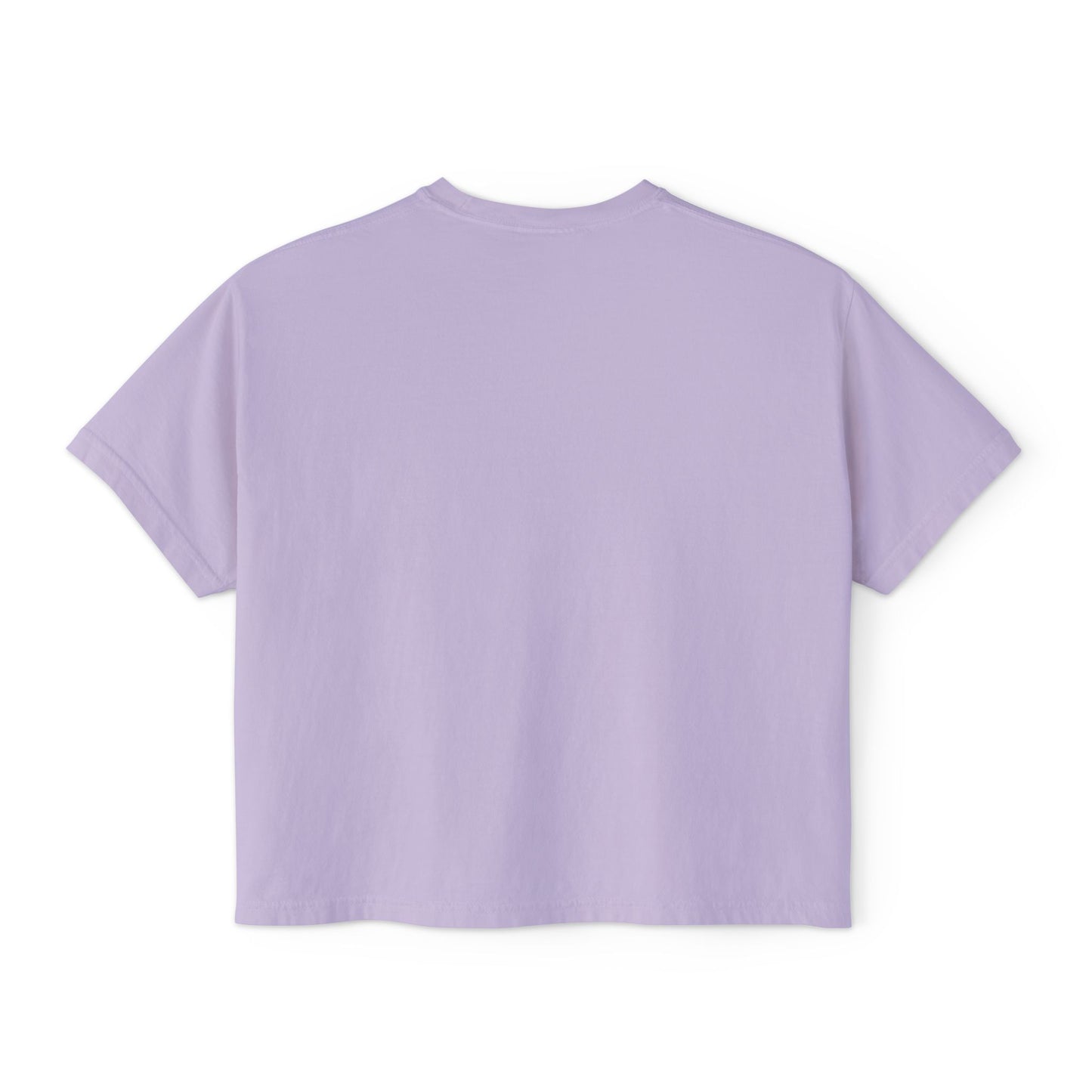 Purple Majesty Collage Artwork Women’s Boxy Tee — Abstract Collage Art Square Print