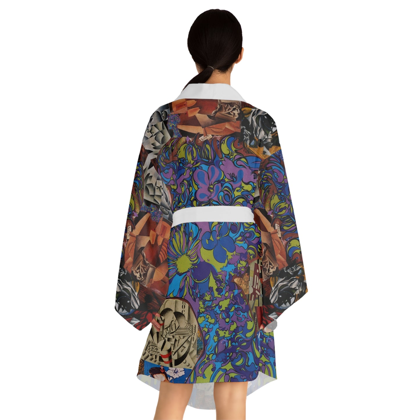 Purple Majesty Artwork Floral Kimono Robe — Boho Lounge