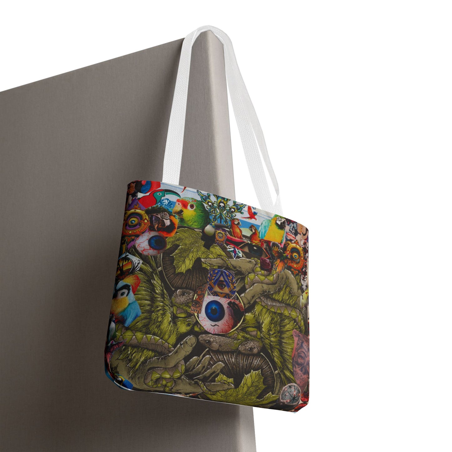 Apoda Print Vibrant Tropical Tote Bag, Eco-Friendly Grocery Bag, Summer Beach Tote, Festival Accessory, Colorful Shopping Bag