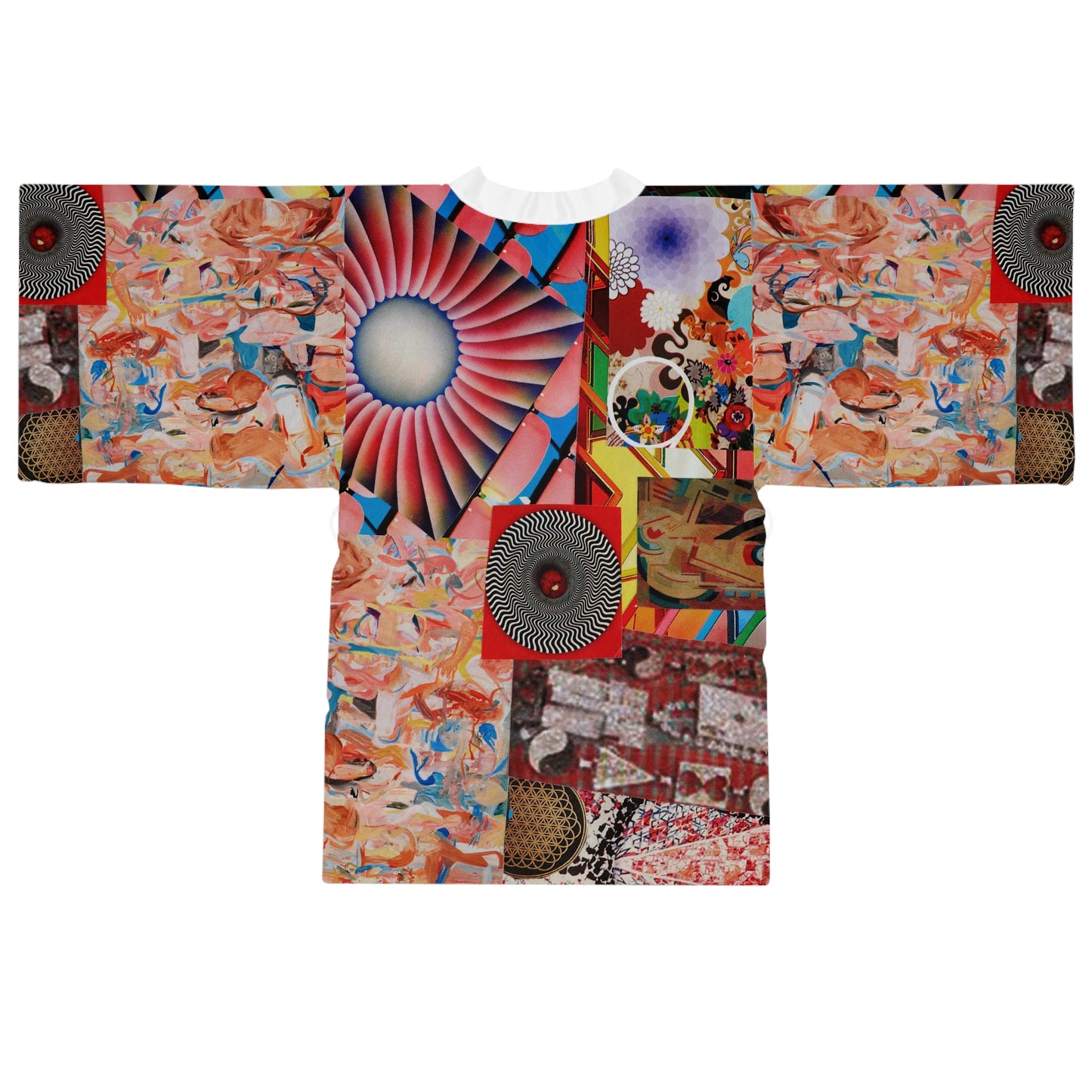 TEMPEST Collage Artwork Floral Kimono Robe — Boho Lounge Cover-Up