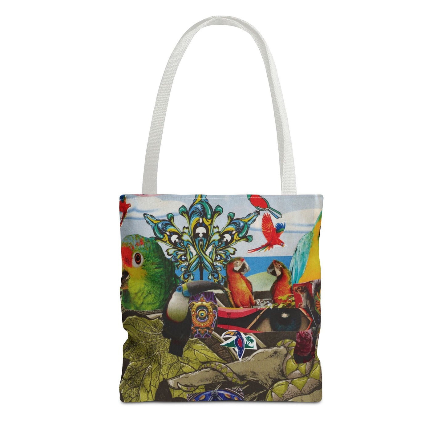 Apoda Print Vibrant Tropical Tote Bag, Eco-Friendly Grocery Bag, Summer Beach Tote, Festival Accessory, Colorful Shopping Bag