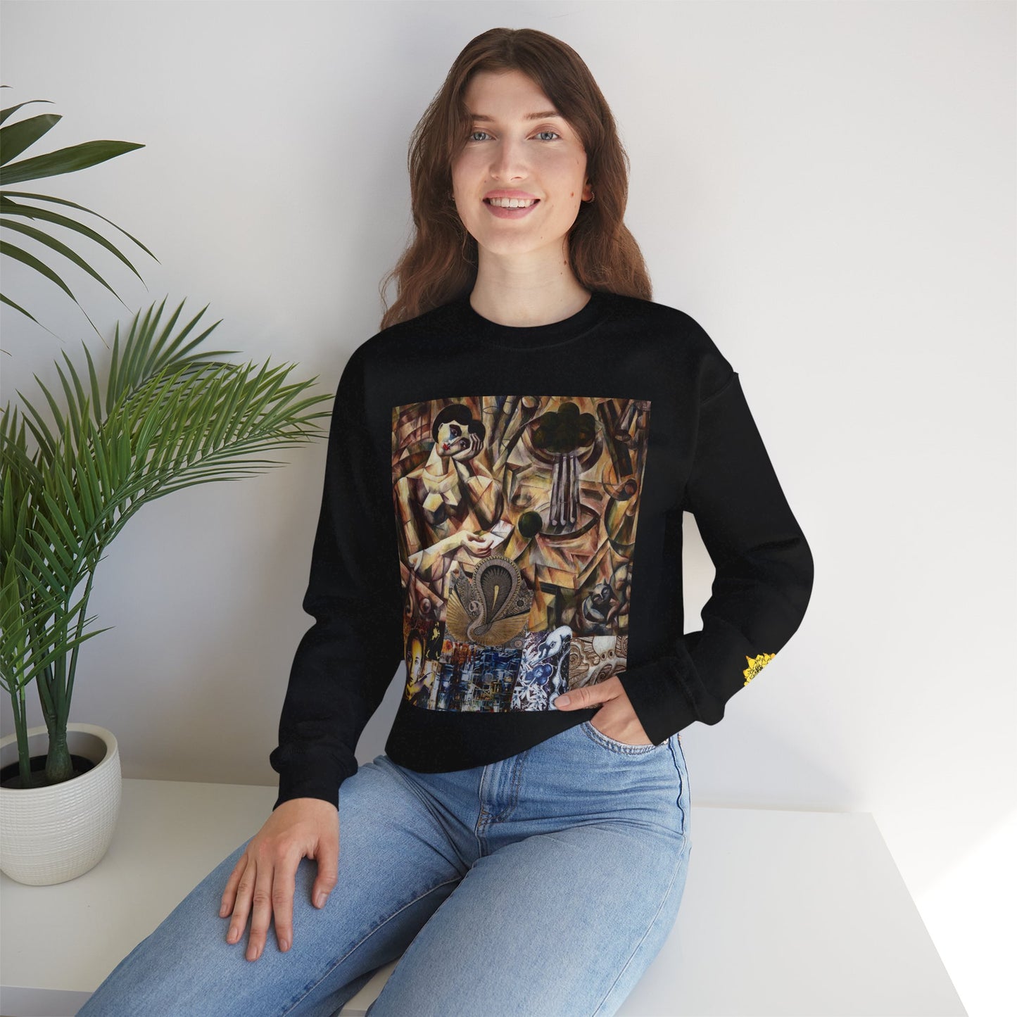 Margo Egyptian Collage Crewneck Sweatshirt — Vintage Pharaonic Art Print