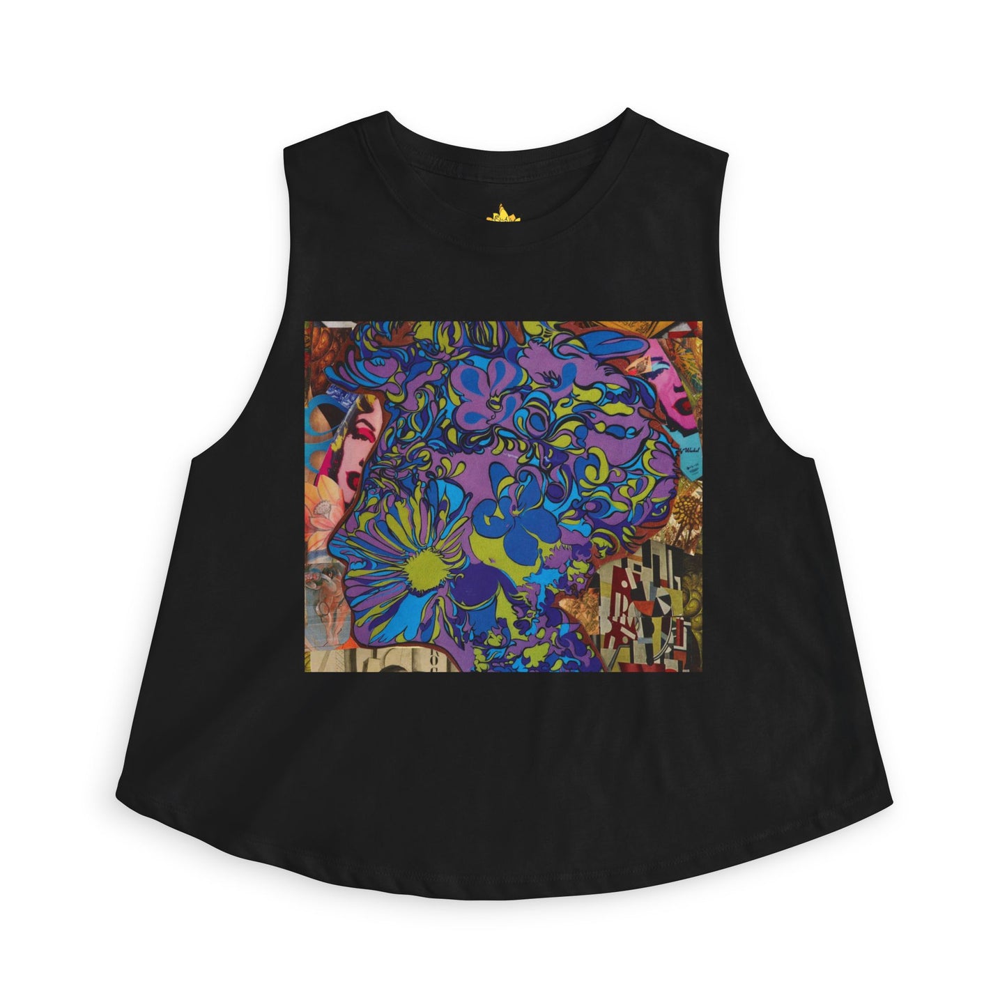 Majesty Psychedelic Crop Top — Women's Retro Boho Festival Tank