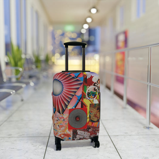 Tempest Collage Artwork Abstract Collage Luggage Cover – Colorful Retro Fan Graphic Travel Protector
