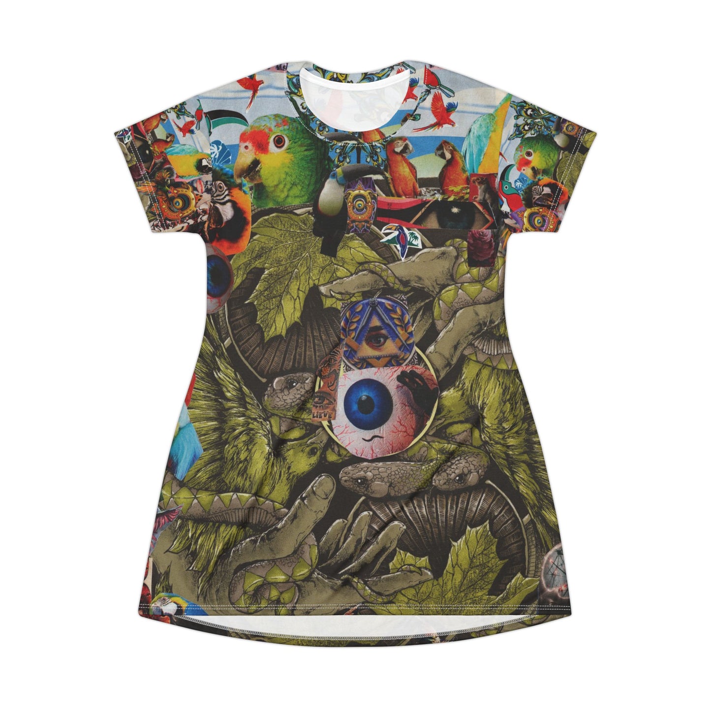 Apoda Psychedelic Retro T‑Shirt Dress