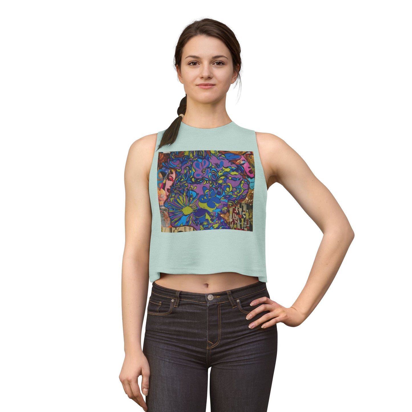 Majesty Psychedelic Crop Top — Women's Retro Boho Festival Tank