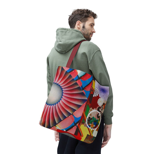 Tempest Colorful Artistic Tote Bag, Unique Shopping Tote, Eco-Friendly Bag, Beach Accessory, Gift for Art Lovers