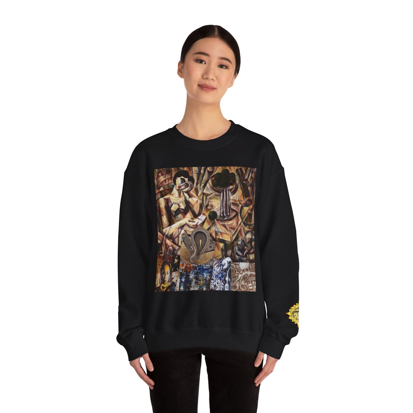 Margo Egyptian Collage Crewneck Sweatshirt — Vintage Pharaonic Art Print