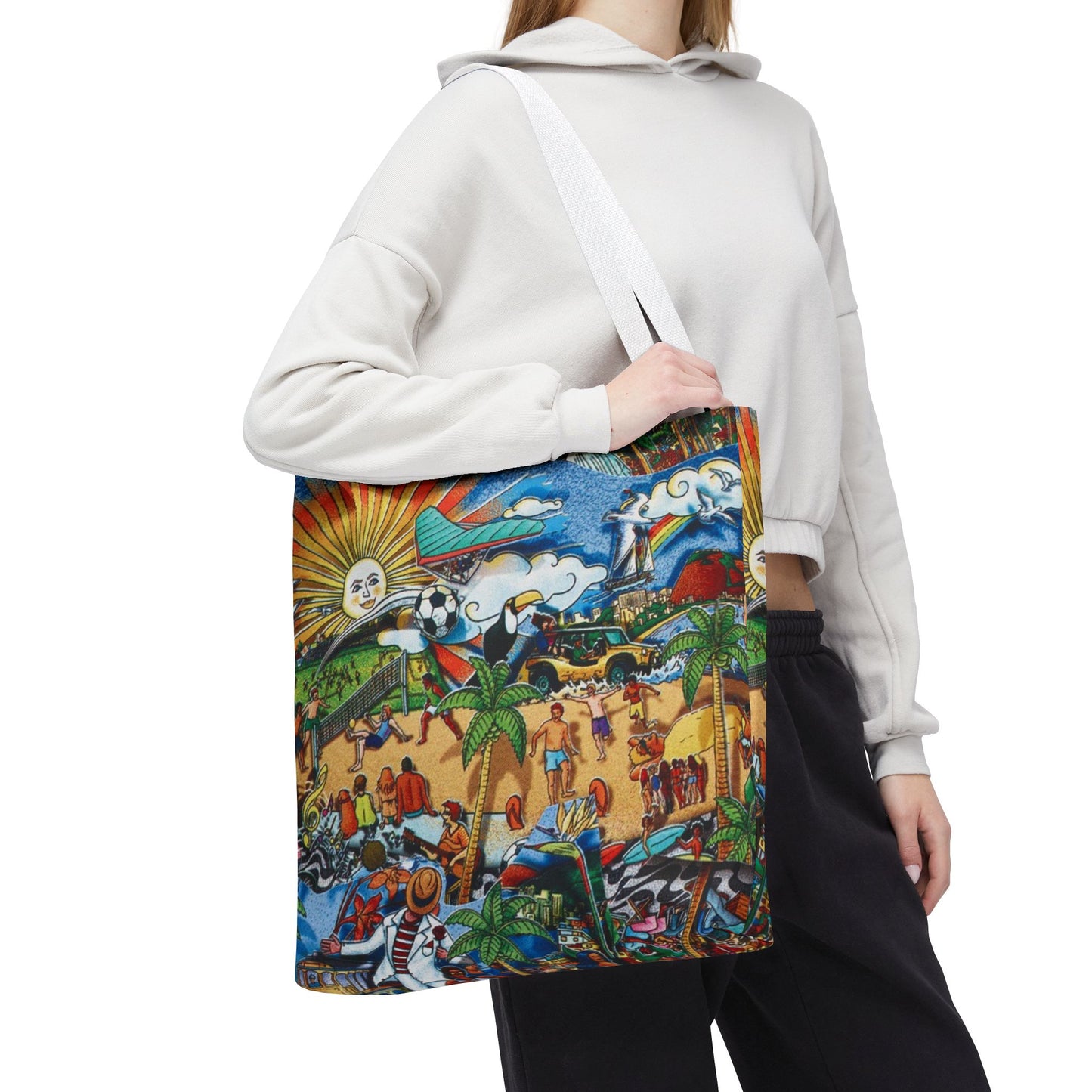 Florida Tropical Paradise Tote Bag, Colorful Beach Bag, Boho Shopping Tote, Eco-Friendly Tote, Summer Essentials, Gift for Travelers