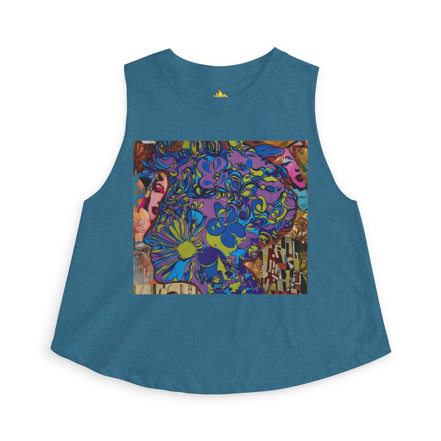 Majesty Psychedelic Crop Top — Women's Retro Boho Festival Tank