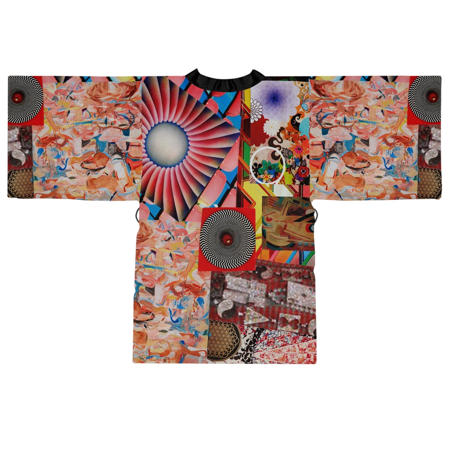 TEMPEST Collage Artwork Floral Kimono Robe — Boho Lounge Cover-Up