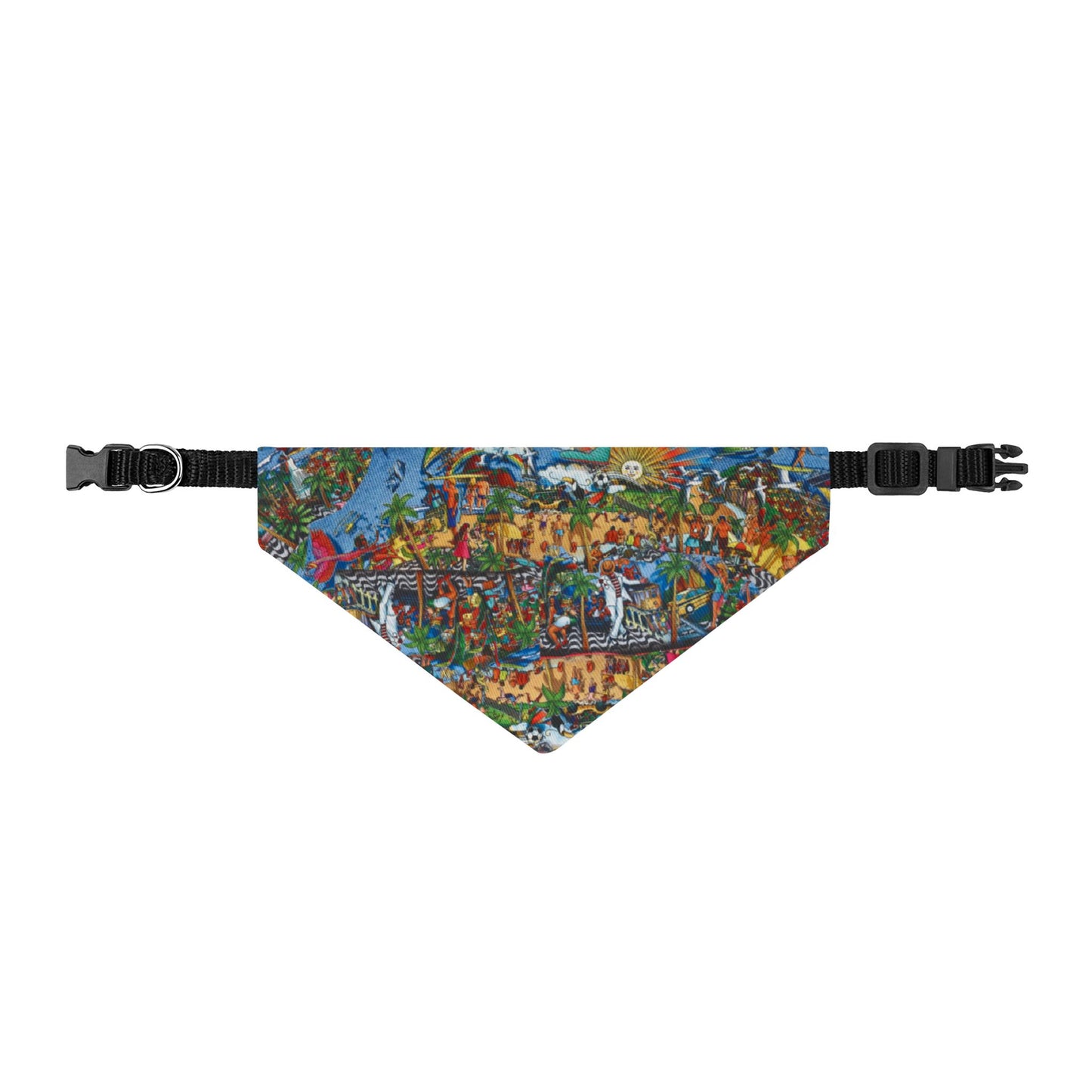 Florida Clip-On Pet Bandana — Colorful Cityscape Art Dog & Cat Accessory