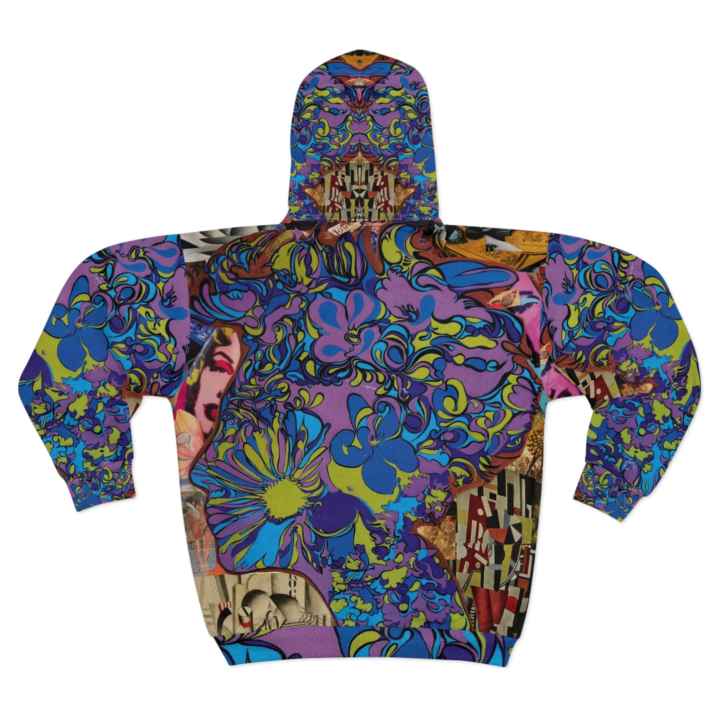 Purple Majesty Collage Artwork Zip Hoodie