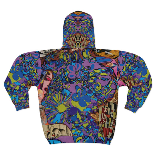 Purple Majesty Collage Artwork Zip Hoodie