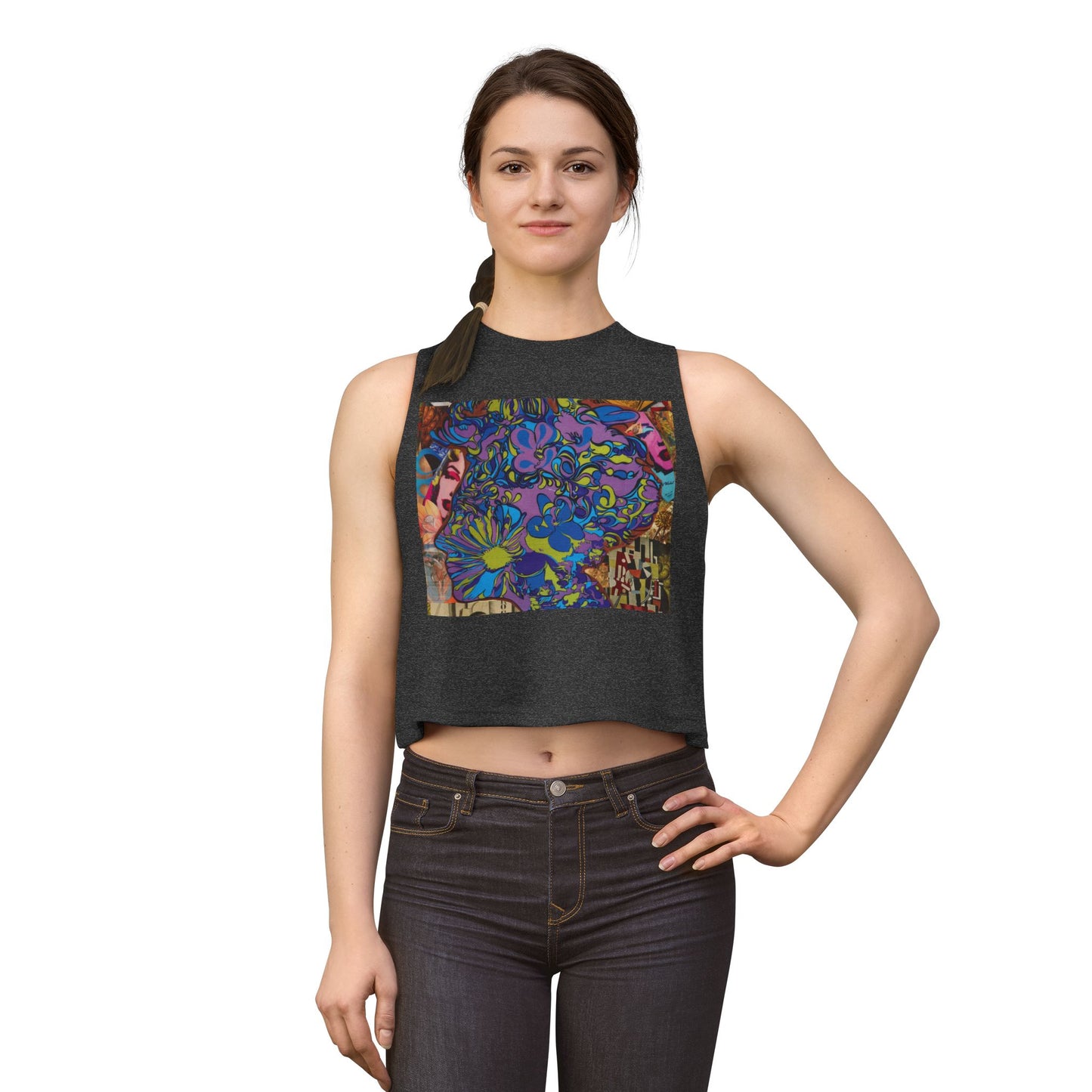 Majesty Psychedelic Crop Top — Women's Retro Boho Festival Tank