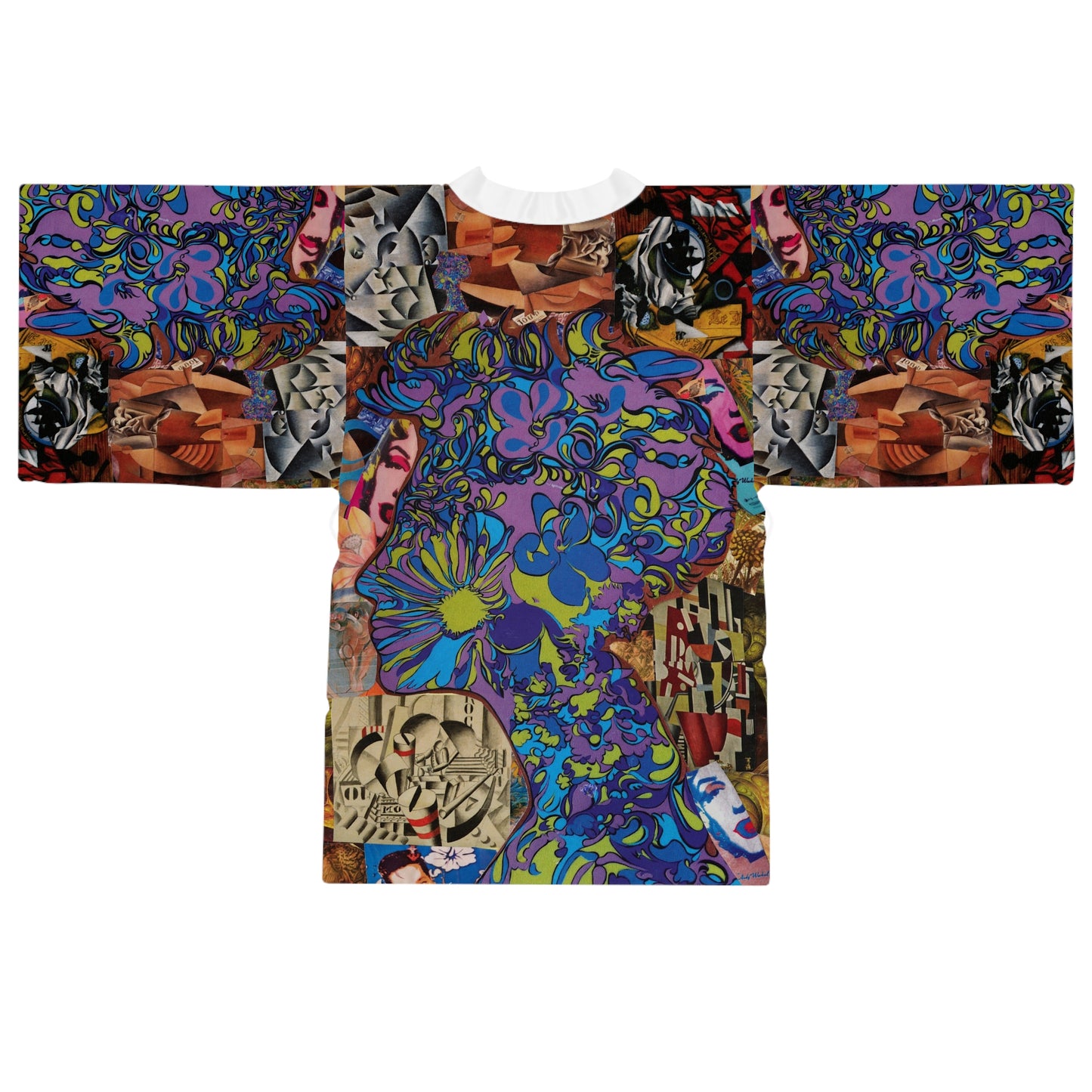 Purple Majesty Artwork Floral Kimono Robe — Boho Lounge
