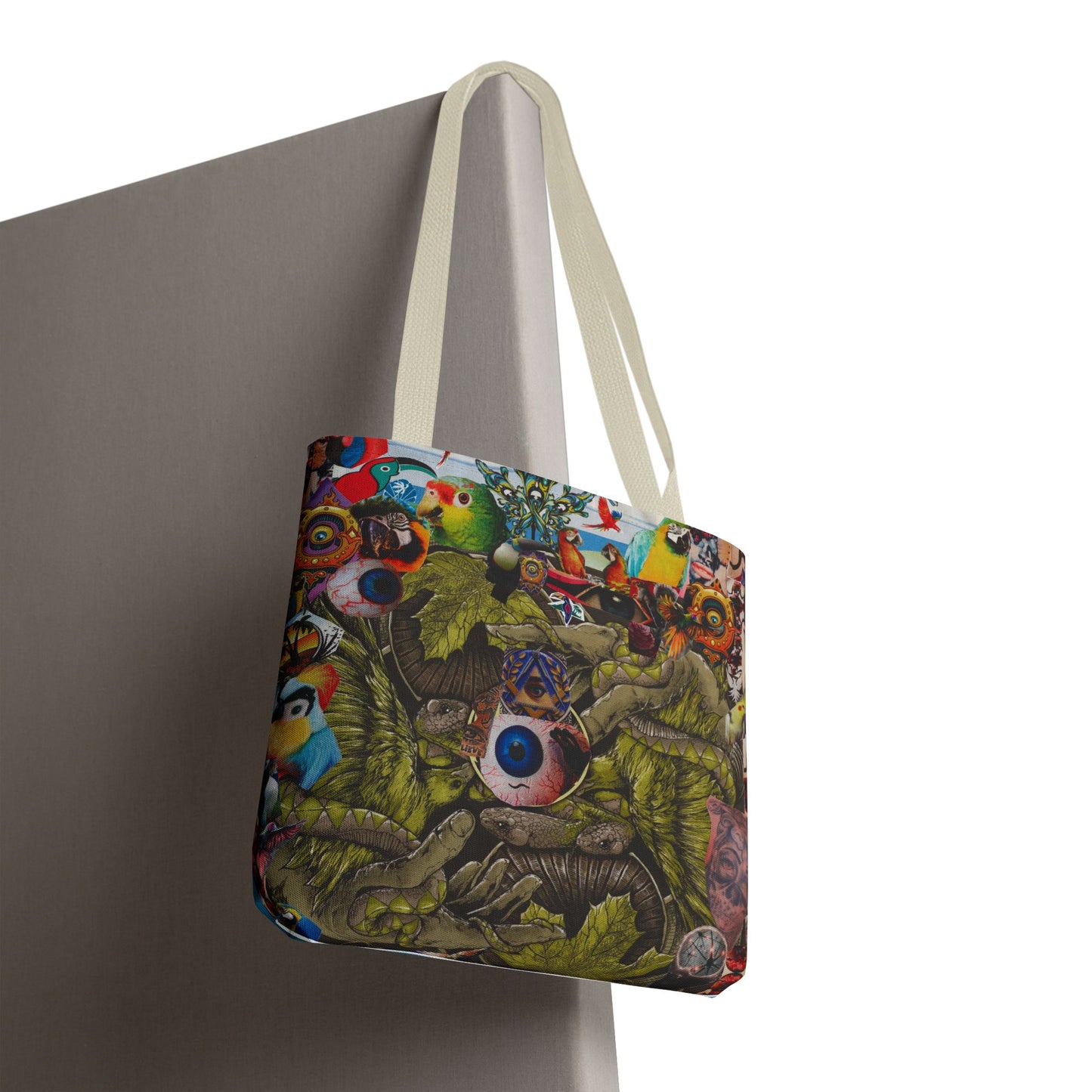 Apoda Print Vibrant Tropical Tote Bag, Eco-Friendly Grocery Bag, Summer Beach Tote, Festival Accessory, Colorful Shopping Bag