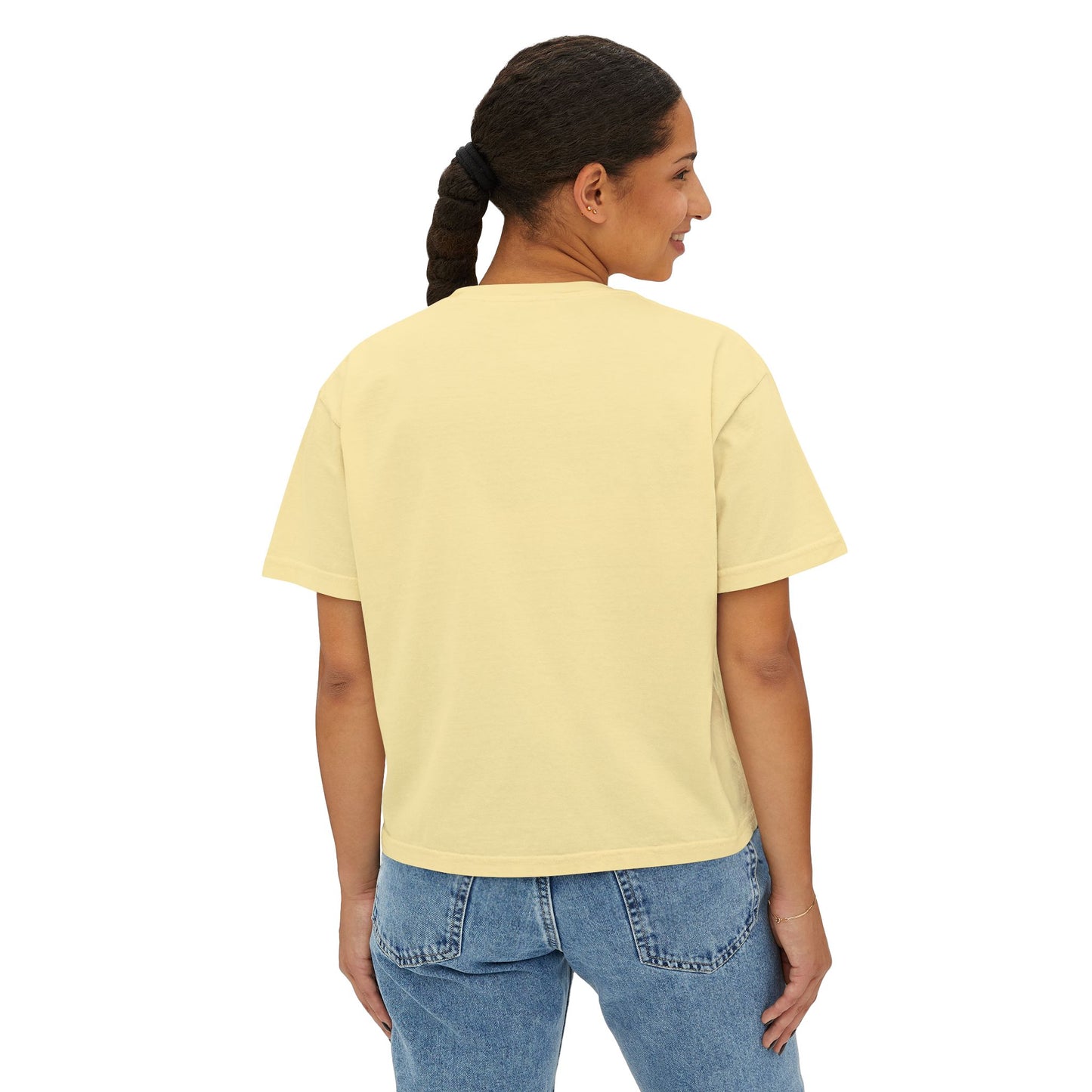 Florida Collage Artwork Women’s Boxy Tee — Abstract Collage Art Square Print