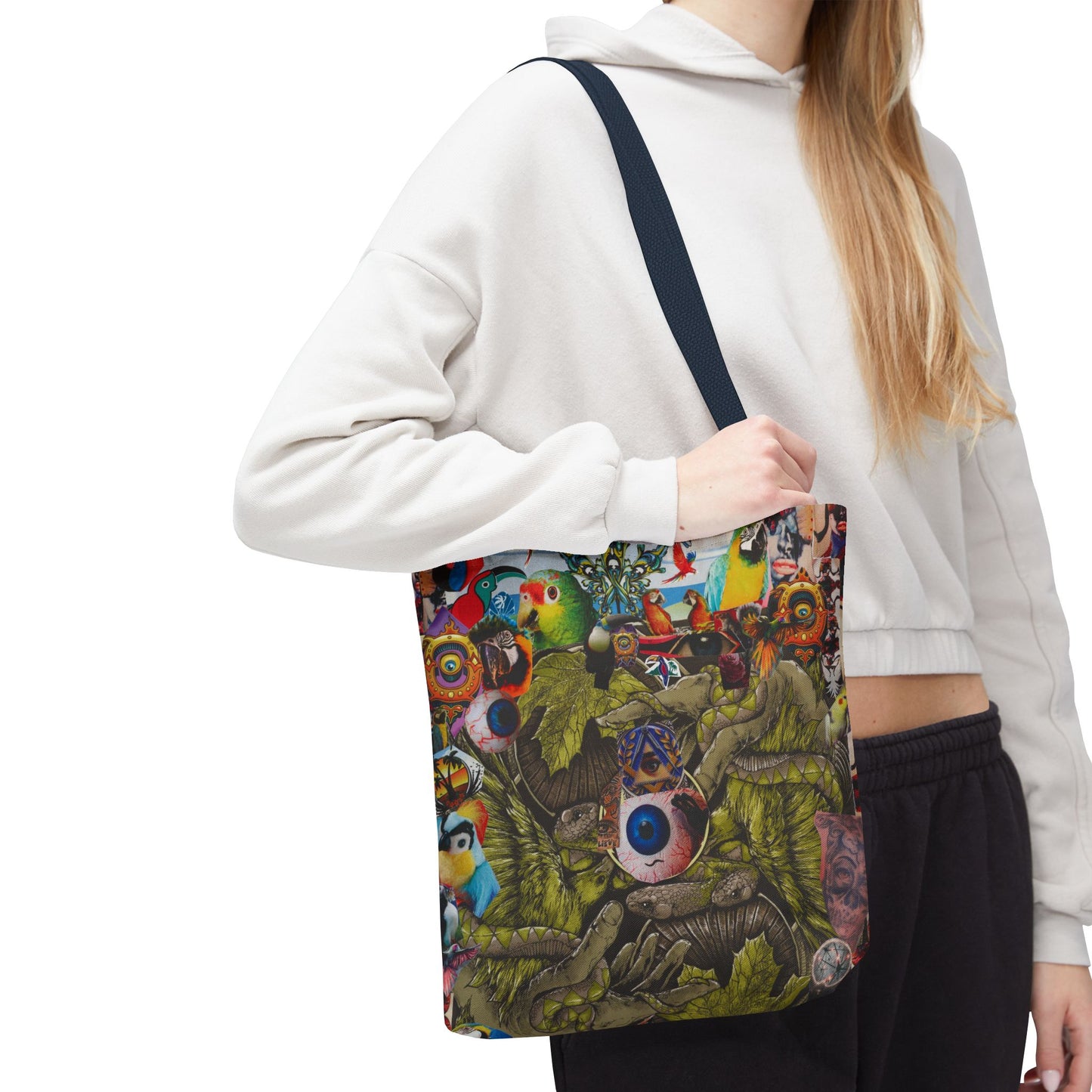 Apoda Print Vibrant Tropical Tote Bag, Eco-Friendly Grocery Bag, Summer Beach Tote, Festival Accessory, Colorful Shopping Bag