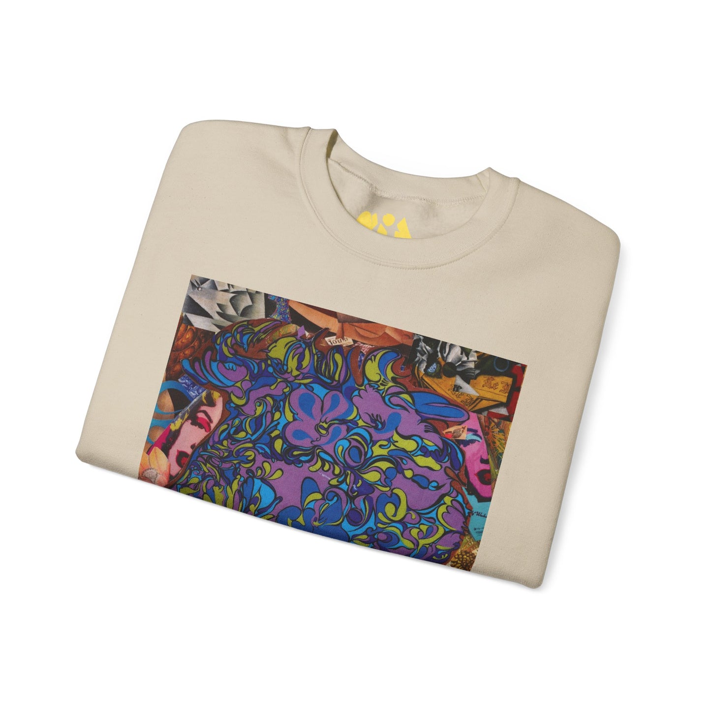 Purple Majesty Sweatshirt — Psychedelic Floral Collage Graphic