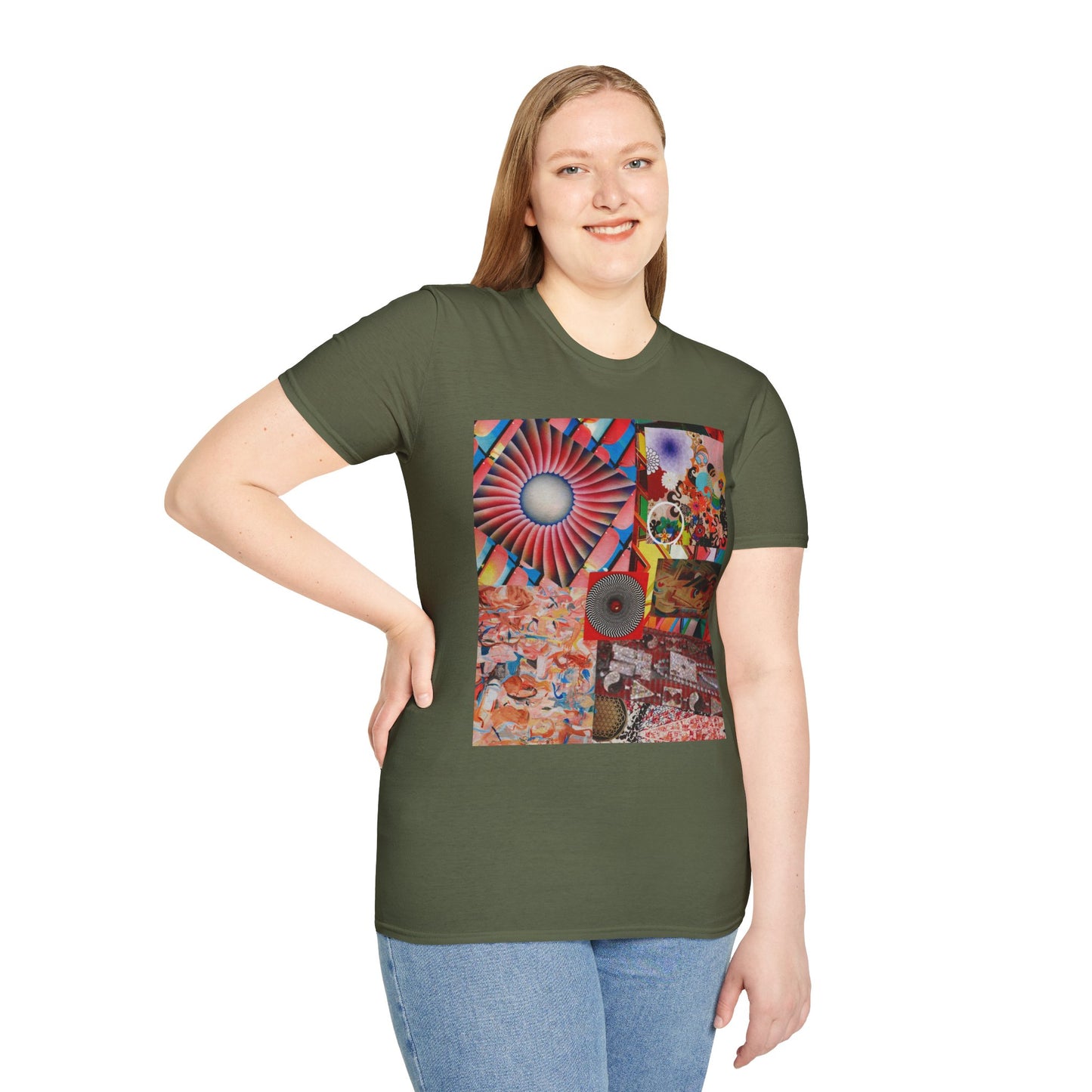 Tempest Colorful Art Collage Unisex Softstyle T-Shirt | Trendy Graphic Tee, Unique Gift, Casual Wear, Art Lover's Apparel