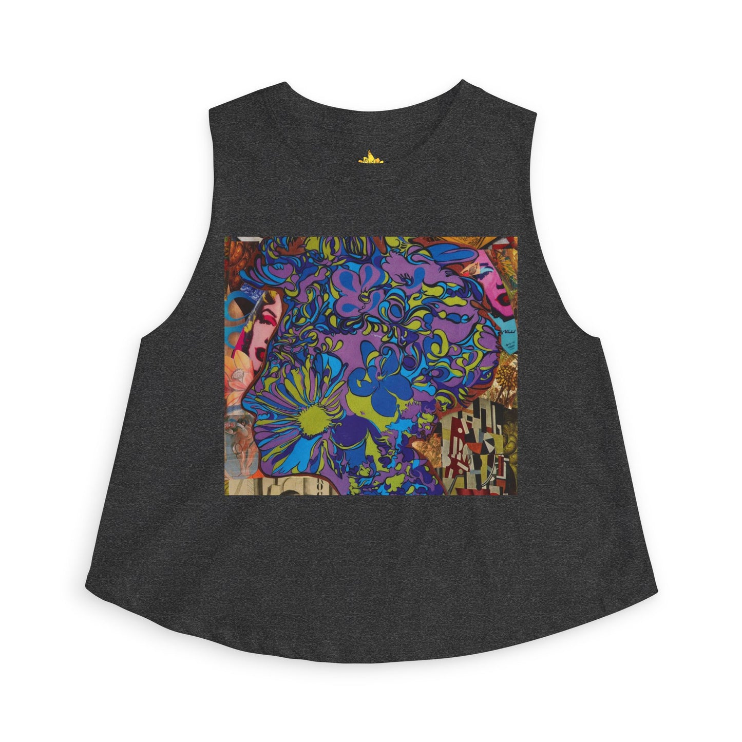 Majesty Psychedelic Crop Top — Women's Retro Boho Festival Tank