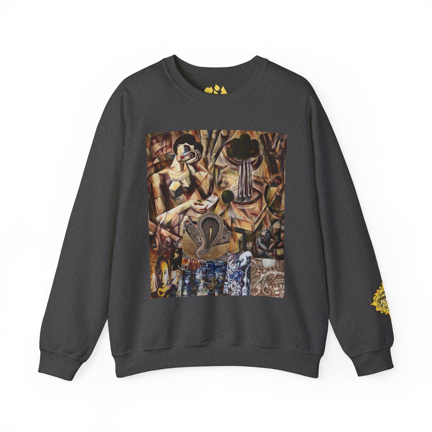 Margo Egyptian Collage Crewneck Sweatshirt — Vintage Pharaonic Art Print