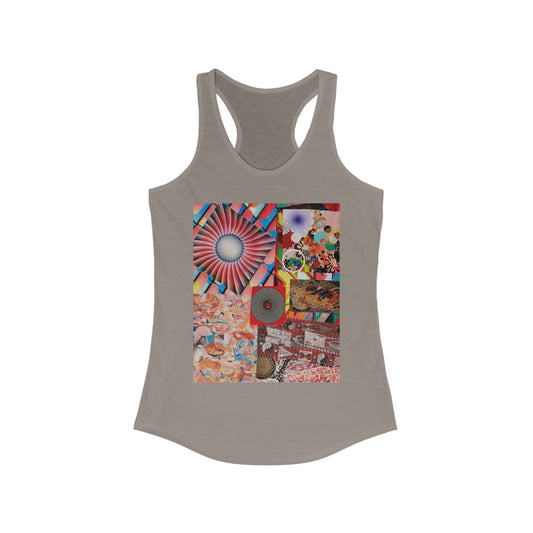 Tempest Print Bohemian Racerback Tank for Women, Artistic Summer Top, Casual Wear, Beach Day, Yoga and Fitness Shirt