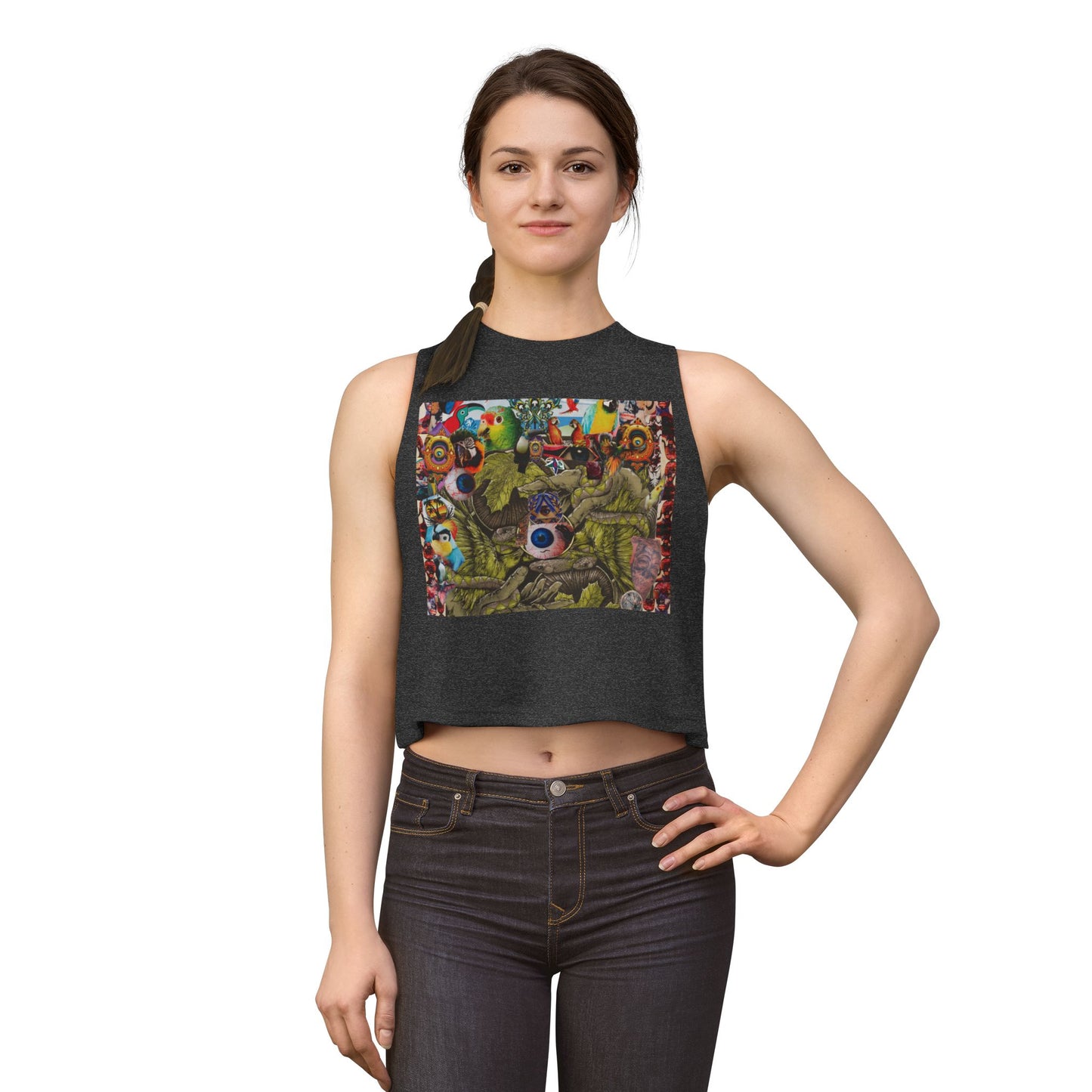 Apoda Psychedelic Collage Crop Top