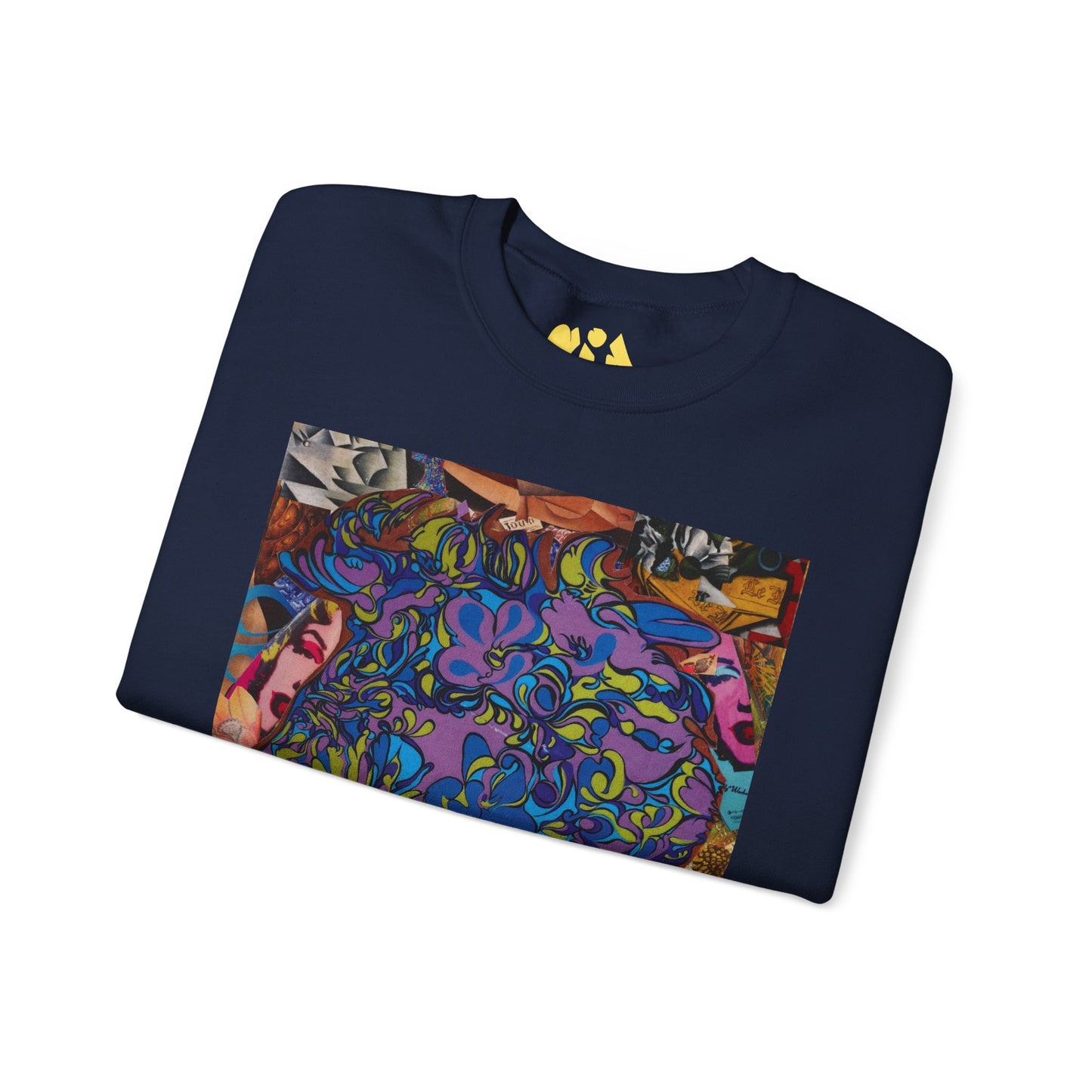 Purple Majesty Sweatshirt — Psychedelic Floral Collage Graphic