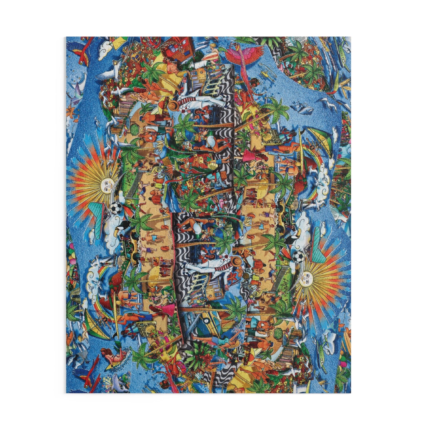 Florida Beach Scene Puzzle 500-Piece Hidden Object Jigsaw