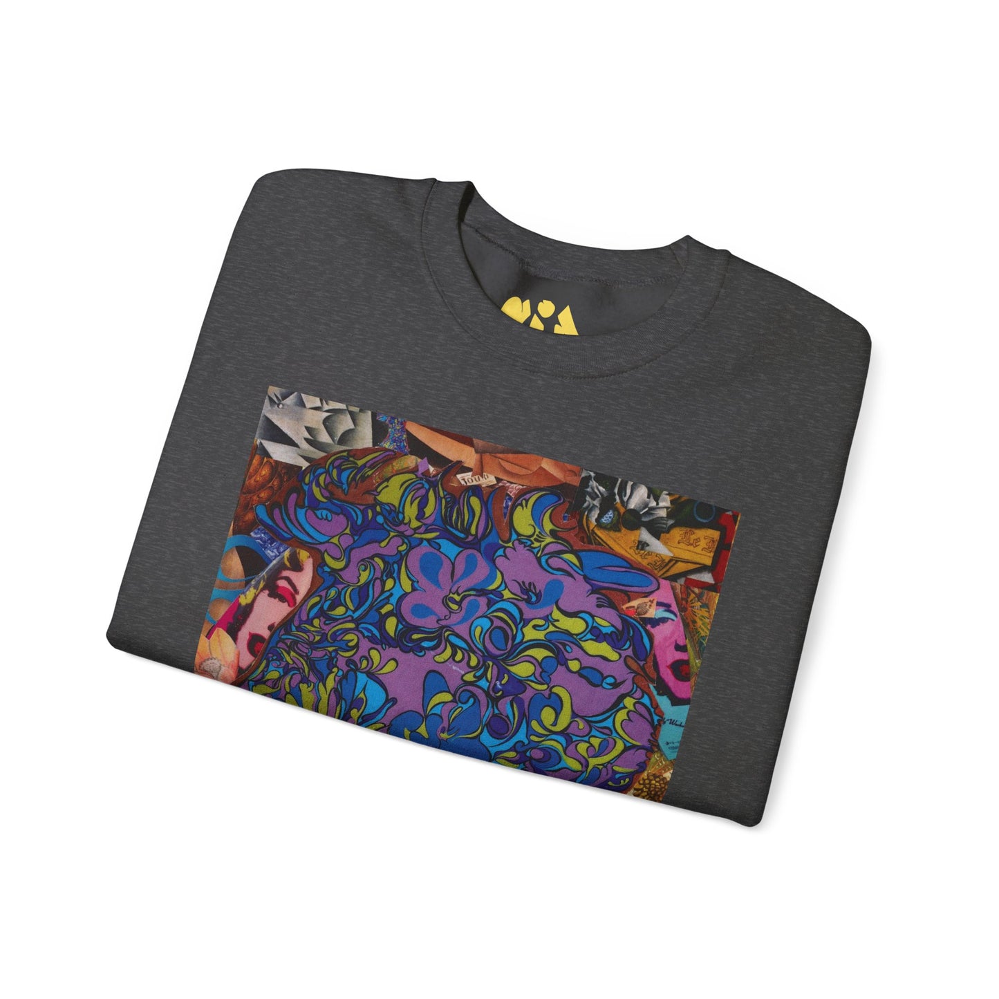 Purple Majesty Sweatshirt — Psychedelic Floral Collage Graphic